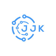 JJk technology letter logo design on white  background. JJk creative initials technology letter logo concept. JJk technology letter design.
