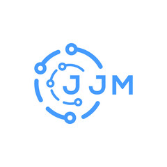 JJM technology letter logo design on white  background. JJM creative initials technology letter logo concept. JJM technology letter design.