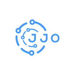 JJO technology letter logo design on white  background. JJO creative initials technology letter logo concept. JJO technology letter design.