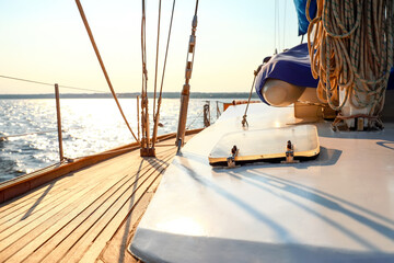 View of modern yacht on sea