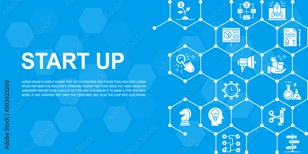 Poster start up web page design template. time management, idea generation, presentation banner for website
