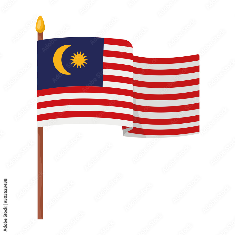 Poster malaysian flag in pole