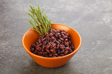 Vegan cuisine - black kidney in the bowl