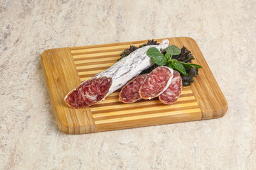 Spanish pork fuet dry sausage