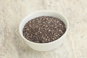 Chia seeds in the bowl