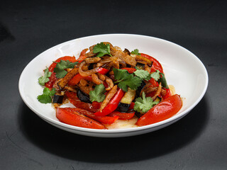 Salad with chicken and grilled meat