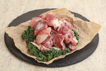 Raw chicken stomach for cooking