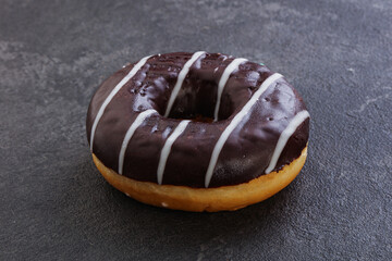 Glazed sweet tasty chocolate donut