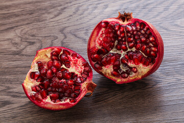 Ripe sweet rube pomegranate fruit