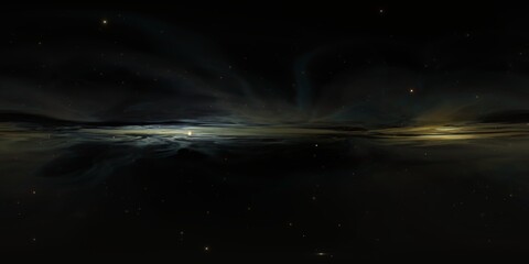 nebula with stars, 8K 360 degree panorama (glowing colourful 3d space environment render map, spherical equirectangular hdri background) © dottedyeti