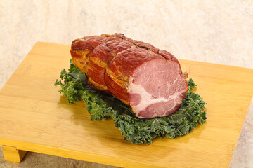 Delicous pork cured meat isolated