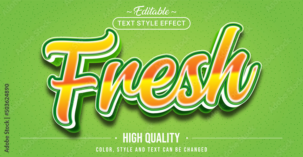 Poster Editable text style effect - Fresh text style theme.