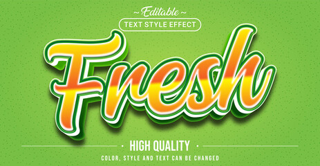 Editable text style effect - Fresh text style theme.