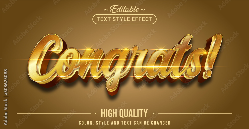Aufkleber editable text style effect - congrats! text style theme.