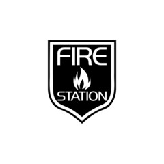 Fire station sign icon isolated on white background