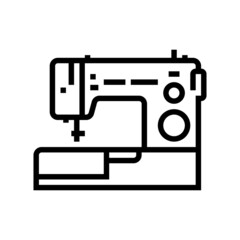 sewing machine line icon vector. sewing machine sign. isolated contour symbol black illustration
