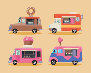 food trucks four icons