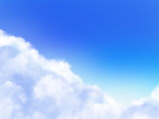 太陽と雲と青空　夏空の背景素材