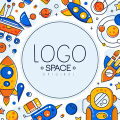 Space Travel Design with Rocket and Planet as Cosmic Exploration Vector Template