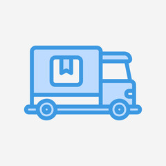 Delivery truck icon in blue style, use for website mobile app presentation