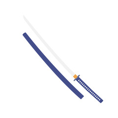 Katana Flat Illustration. Clean Icon Design Element on Isolated White Background