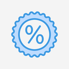 Discount icon in blue style, use for website mobile app presentation