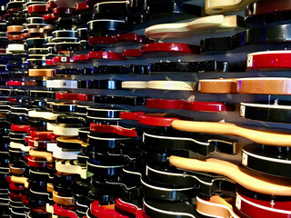 electric guitars as wall decor