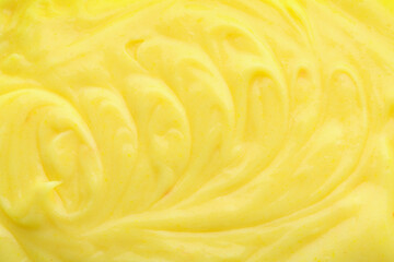 Concept of tasty food, lemon curd on whole background