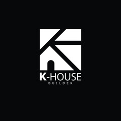 K house building Logo. can be used for hotel logos, construction company logos, or lodging logos