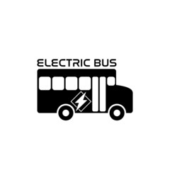 Electric bus icon isolated on white background