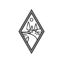 Fototapeta premium the river logo. logo with a picture of nature and a river