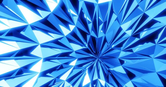 3d render with blue and white decorative background with triangles