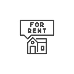 Fototapeta premium House for rent line icon
