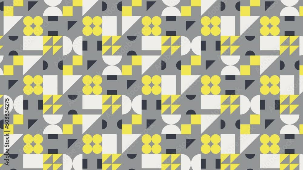 Leinwandbilder abstract dynamic pattern with multicolor geometric elements. seamless loop background in a flat desi