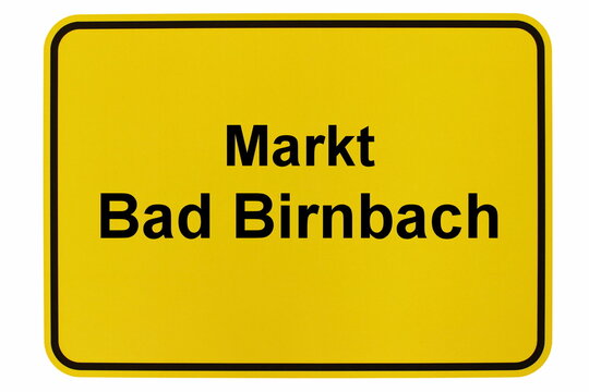 Illustration eines Ortsschildes von Markt Bad Birnbach in Bayern