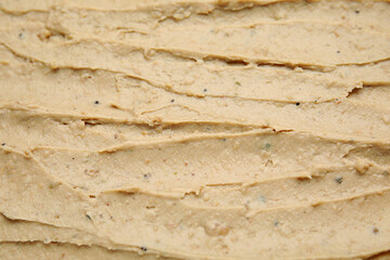 Texture of delicious liverwurst as background, closeup
