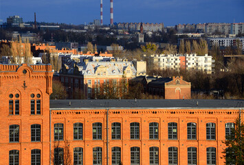 Industrial architecture, in front former weaving mill at Piotrkowska street 242/250 built in 1894,...