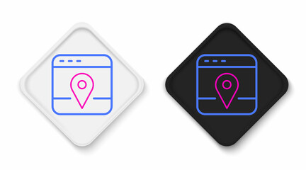 Line Infographic of city map navigation icon isolated on white background. Mobile App Interface concept design. Geolacation concept. Colorful outline concept. Vector