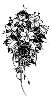 recommend clip art: Floral Flower Bouquet in a Sketch Drawing Style