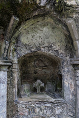 Fototapeta na wymiar Religious symbols in the Sligo abbey, Ireland