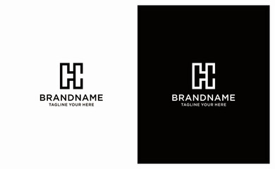 Flat abstract letter HC logo. This logo icon incorporate with two abstract shape in the creative process.