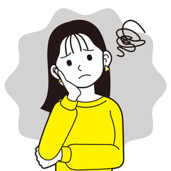 困っているスウェットを着た女性