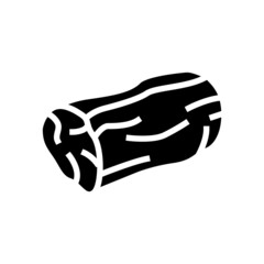 loin beef glyph icon vector. loin beef sign. isolated contour symbol black illustration
