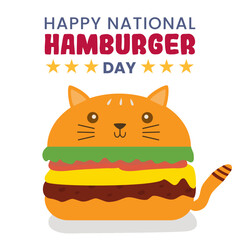 National Hamburger Day Vector Illustration suitable for social media post, poster, greeting card etc