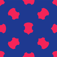 Red Leather icon isolated seamless pattern on blue background. Vector