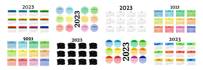 Calendar for 2023 isolated on a white background - obrazy, fototapety, plakaty