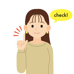 説明するスウェットを着た女性＿線なし