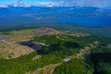 Fototapeta na wymiar Osorno Vulkan in Chile aus der Luft | Osorno Volcano in South America