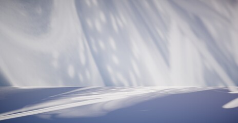 Blank colorful wall background and hard falling shadow. 3D rendering.