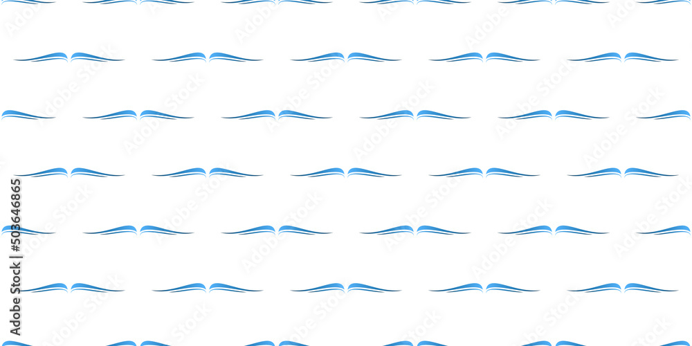 Poster seamless rows of simple open blue books - modern style texture on white background - vector design
